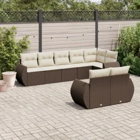Set of 8 garden sofas and cushions synthetic rattan brown by , Modular outdoor sofas - Ref: Foro24-3221622, Price: 608,06 €, ...