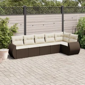 Set sofás de jardín 6 piezas y cojines ratán sintético marrón de , Conjuntos de jardín - Ref: Foro24-3221392, Precio: 426,50 ...