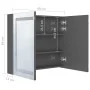 Armario de baño con espejo LED gris brillante 80x12x68 cm de vidaXL, Tocadores de baño - Ref: Foro24-326514, Precio: 160,05 €...