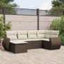 Set aus 6-teiligen Gartensofas und Kissen, synthetisches Rattanbraun von , Modulare Sofas für den Außenbereich - Ref: Foro24-...