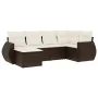 Set aus 6-teiligen Gartensofas und Kissen, synthetisches Rattanbraun von , Modulare Sofas für den Außenbereich - Ref: Foro24-...