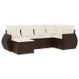 Set of 6-piece garden sofas and cushions synthetic rattan brown by , Modular outdoor sofas - Ref: Foro24-3221662, Price: 419,...