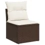 Set aus 6-teiligen Gartensofas und Kissen, synthetisches Rattanbraun von , Modulare Sofas für den Außenbereich - Ref: Foro24-...