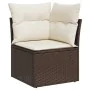 Set aus 6-teiligen Gartensofas und Kissen, synthetisches Rattanbraun von , Modulare Sofas für den Außenbereich - Ref: Foro24-...