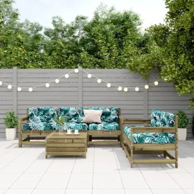 Juego de muebles jardín 6 pzas y cojines madera pino impregnada de , Conjuntos de jardín - Ref: Foro24-3250827, Precio: 574,5...