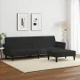 Sofá cama de 2 plazas con taburete terciopelo negro de , Sofás - Ref: Foro24-3216253, Precio: 346,89 €, Descuento: %