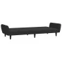 Sofá cama de 2 plazas con taburete terciopelo negro de , Sofás - Ref: Foro24-3216253, Precio: 346,89 €, Descuento: %