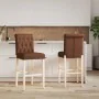 Taburetes altos 2 uds madera maciza de caucho y tela de , Taburetes de cocina - Ref: Foro24-4006217, Precio: 93,42 €, Descuen...