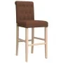 High stools 2 pcs solid rubber wood and fabric by , Kitchen stools - Ref: Foro24-4006217, Price: 93,42 €, Discount: %