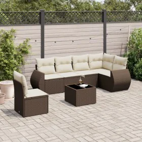 Juego de sofás de jardín 7 piezas con cojines ratán PE marrón de , Conjuntos de jardín - Ref: Foro24-3221442, Precio: 477,08 ...