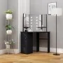 Eckschminktisch mit schwarzem LED 111x54x141,5 cm von vidaXL, Schlafzimmerkommoden - Ref: Foro24-326534, Preis: 162,09 €, Rab...