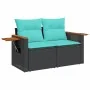 Set de sofás de jardín 7 pzas con cojines ratán sintético negro by , Garden sets - Ref: Foro24-3227023, Price: 519,02 €, Disc...
