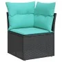 Set de sofás de jardín 7 pzas con cojines ratán sintético negro by , Garden sets - Ref: Foro24-3227023, Price: 519,02 €, Disc...