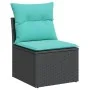 Set de sofás de jardín 7 pzas con cojines ratán sintético negro by , Garden sets - Ref: Foro24-3227023, Price: 519,02 €, Disc...