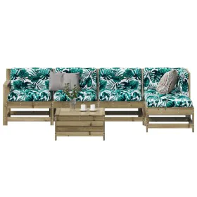 Juego de muebles jardín 6 pzas y cojines madera pino impregnada de , Conjuntos de jardín - Ref: Foro24-3250983, Precio: 519,9...