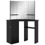 Eckschminktisch mit schwarzem LED 111x54x141,5 cm von vidaXL, Schlafzimmerkommoden - Ref: Foro24-326534, Preis: 162,09 €, Rab...