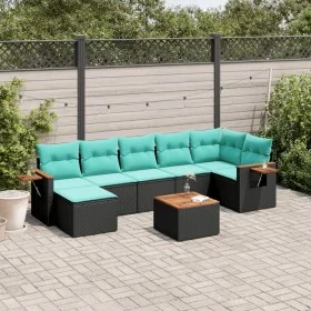 Set de sofás de jardín 8 pzas con cojines ratán sintético negro de , Conjuntos de jardín - Ref: Foro24-3227037, Precio: 579,9...