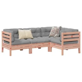 Set de sofás jardín 4 pzas con cojines madera abeto Douglas de , Conjuntos de jardín - Ref: Foro24-3299417, Precio: 344,22 €,...