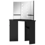 Eckschminktisch mit schwarzem LED 111x54x141,5 cm von vidaXL, Schlafzimmerkommoden - Ref: Foro24-326534, Preis: 162,09 €, Rab...