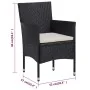 3-piece garden dining set with black cushions by , Garden sets - Ref: Foro24-3095890, Price: 243,14 €, Discount: %
