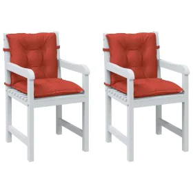 Cojines silla respaldo bajo 2 ud tela rojo melange 100x50x7 cm de , Cojines para sillas y sofás - Ref: Foro24-4002397, Precio...