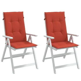 Cojines silla respaldo alto 2 uds tela rojo melange 120x50x4 cm de , Cojines para sillas y sofás - Ref: Foro24-4002430, Preci...