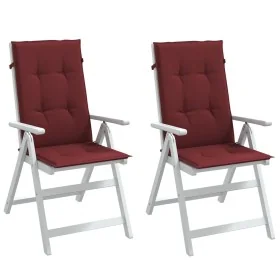 Cojines para silla respaldo alto 2 uds tela rojo tinto melange de , Cojines para sillas y sofás - Ref: Foro24-4002439, Precio...