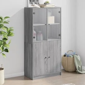 Aparador alto con puertas madera gris Sonoma 68x37x142 cm de , Aparadores - Ref: Foro24-3295869, Precio: 138,82 €, Descuento: %