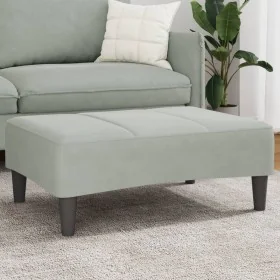 Light gray velvet footrest 77x55x31 cm by , Ottomans - Ref: Foro24-4007375, Price: 67,28 €, Discount: %