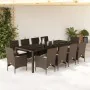 Set comedor jardín 11 pzas con cojines ratán PE vidrio marrón de , Conjuntos de jardín - Ref: Foro24-3278590, Precio: 847,05 ...