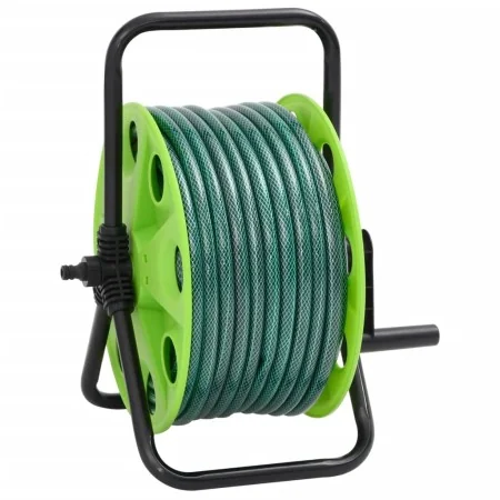 Standing hose reel with set green PVC fittings 0.75" 20 m by , Garden hose holder - Ref: Foro24-3281520, Price: 55,02 €, Disc...