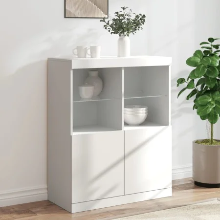 Aparador con luces LED blanco 81x37x100 cm de , Aparadores - Ref: Foro24-836672, Precio: 115,69 €, Descuento: %