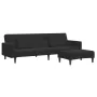 Sofá cama de 2 plazas con taburete terciopelo negro de , Sofás - Ref: Foro24-3258119, Precio: 328,30 €, Descuento: %