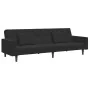 Sofá cama de 2 plazas con taburete terciopelo negro de , Sofás - Ref: Foro24-3258119, Precio: 328,30 €, Descuento: %