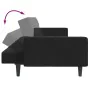 Sofá cama de 2 plazas con taburete terciopelo negro de , Sofás - Ref: Foro24-3258119, Precio: 328,30 €, Descuento: %