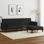 Sofá cama de 2 plazas con taburete tela negro de , Sofás - Ref: Foro24-3258125, Precio: 337,54 €, Descuento: %
