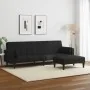 Sofá cama de 2 plazas con taburete tela negro de , Sofás - Ref: Foro24-3258125, Precio: 337,54 €, Descuento: %
