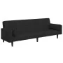 Sofá cama de 2 plazas con taburete tela negro de , Sofás - Ref: Foro24-3258125, Precio: 337,54 €, Descuento: %