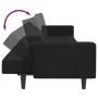 Sofá cama de 2 plazas con taburete tela negro de , Sofás - Ref: Foro24-3258125, Precio: 337,54 €, Descuento: %
