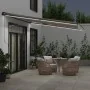 Manual retractable awning LED light anthracite and white 450x350 cm by , Awnings - Ref: Foro24-3215813, Price: 456,12 €, Disc...