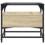 Mesa de centro tapa de vidrio acero roble Sonoma 50x50x45 cm de , Mesas de centro - Ref: Foro24-846050, Precio: 60,26 €, Desc...