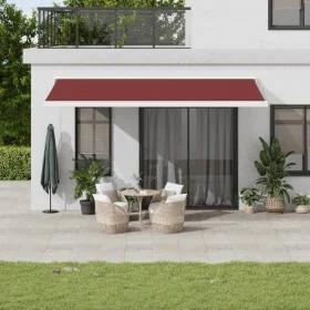 Toldo retráctil manual burdeos 500x300 cm de , Toldos - Ref: Foro24-3215317, Precio: 704,81 €, Descuento: %