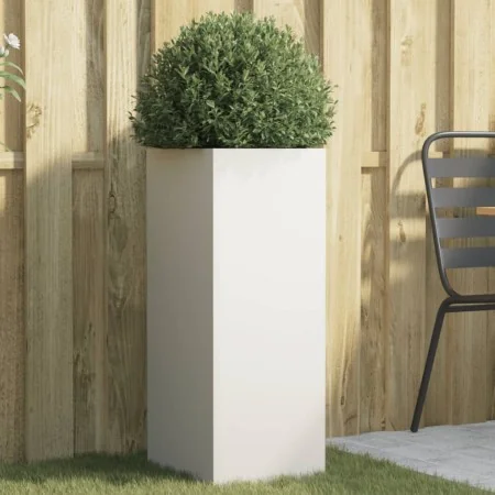 Jardinera acero blanco 32x29x75 cm de , Maceteros y jardineras - Ref: Foro24-841572, Precio: 60,72 €, Descuento: %