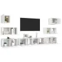 Set de mueble para TV de 8 piezas madera contrachapada blanco de , Muebles TV - Ref: Foro24-3078714, Precio: 224,47 €, Descue...