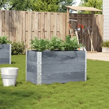 Jardinera de madera maciza de pino gris 100x50 cm de , Maceteros y jardineras - Ref: Foro24-3295429, Precio: 108,82 €, Descue...