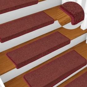 Alfombras de peldaños de escalera 15 uds rojo mate 65x21x4 cm de , Alfombrillas para escalones - Ref: Foro24-326199, Precio: ...