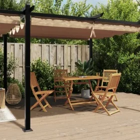 Cenador de jardín con techo retráctil taupe 3x6 m de , Carpas y cenadores - Ref: Foro24-3217063, Precio: 711,03 €, Descuento: %