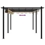 Cenador de jardín con techo retráctil taupe 3x6 m de , Carpas y cenadores - Ref: Foro24-3217063, Precio: 711,03 €, Descuento: %
