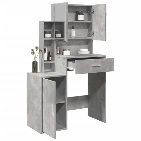 Tocador con mueble gris hormigón 80x35x132 cm de , Tocadores para dormitorios - Ref: Foro24-848237, Precio: 113,80 €, Descuen...
