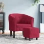 Armchair with stool red red velvet by , Armchairs - Ref: Foro24-356483, Price: 169,48 €, Discount: %